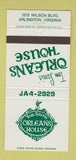 Matchbook Cover - Tom Sarris' Orleans House Arlington VA 30 Strike