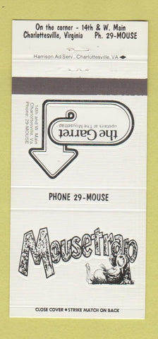 Matchbook Cover - Mousetrap the Garret Charlottesville VA 30 Strike