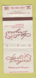 Matchbook Cover - La Bergerie French Restaurant Alexandria VA 30 Strike