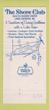 Matchbook Cover - The Shore Club Lake Geneva WI 30 Strike