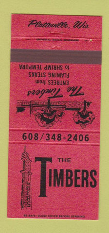 Matchbook Cover - The Timbers Restaurant Platteville WI 30 Strike