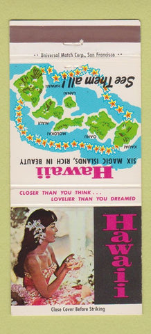 Matchbook Cover - Hawaii Tourism girlie 30 Strike