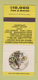 Matchbook Cover - Puss N Boots Contest Match Eyes cats 1961 30 Strike