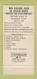 Matchbook Cover - Puss N Boots Contest Match Eyes cats 1961 30 Strike