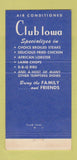 Matchbook Cover - Club Iowa Charles City IA 30 Strike