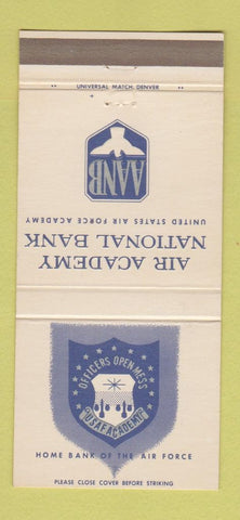 Matchbook Cover - Air Academy National Bank Air Force Colorado Springs 30 Strike
