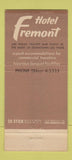 Matchbook Cover - Hotel Fremont Las Vegas NV casino 30 Stick
