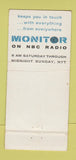 Matchbook Cover - Monitor NBC Radio 30 Stick