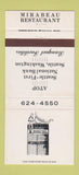 Matchbook Cover - Mirabeau Restaurant Seattle WA 30 Strike
