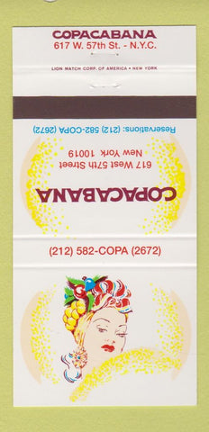 Matchbook Cover - Copacabana New York City girlie 30 Strike