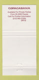 Matchbook Cover - Copacabana New York City girlie 30 Strike