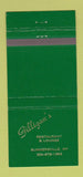 Matchbook Cover - Gilligan's Restaurant Summersville WV 30 Strike