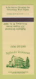Matchbook Cover - Highlander Restaurant Petersburg WV 30 Strike