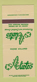 Matchbook Cover - Alioto's Milwaukee WI restaurant 30 Strike