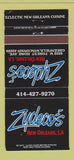 Matchbook Cover - Zydeco's New Orleans LA Greenfield WI 30 Strike