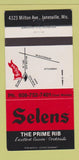 Matchbook Cover - Selens Prime Rib Janesville WI 30 Strike