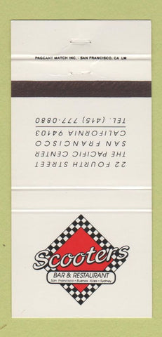 Matchbook Cover Scooters Bar Restaurant Sydney Australia San Francisco 30 Strike