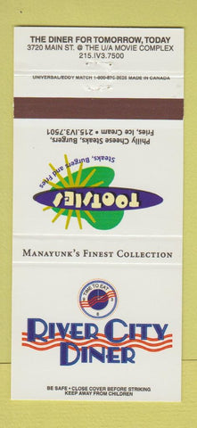 Matchbook Cover - River City Diner Tootsies Manayunk Philadelphia PA 30 Strike