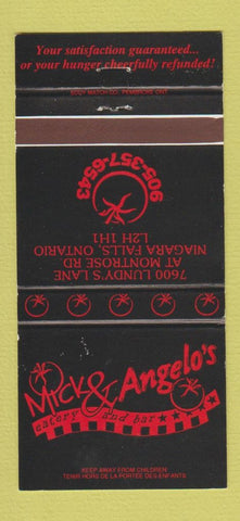 Matchbook Cover - Mick & Angelo's Niagara Falls ON 30 Strike