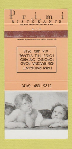Matchbook Cover - Primi Ristorante Toronto ON 30 Strike