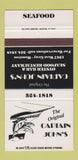 Matchbook Cover - Captain John's Restaurant Houston TX 30 Strike