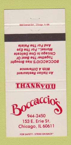 Matchbook Cover - Boccaccio's Restaurant Chicago IL 30 Strike