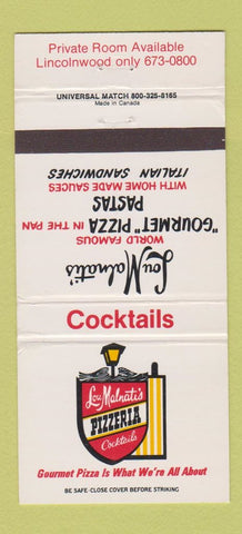 Matchbook Cover - Lou Malnati's Pizza Lincolnwood IL Chicago 30 Strike