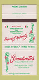 Matchbook Cover - Grandinetti's Italian Restaurant Phoenix AZ 30 Strike