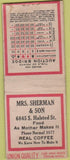 Matchbook Cover - Sherman  and  Son Chicago IL Union Quality BOBTAIL bridge