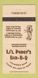 Matchbook Cover - Lil Porgy's BBQ Urbana Champaign IL 30 Strike