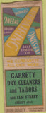 Matchbook Cover - Garrety Dry Cleaners Tailors Union Quality BOBTAIL WORN