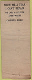 Matchbook Cover - Garrety Dry Cleaners Tailors Union Quality BOBTAIL WORN