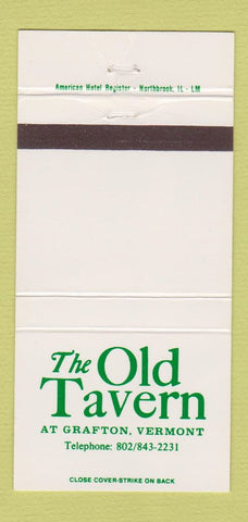 Matchbook Cover - Old Tavern Grafton VT 30 Strike