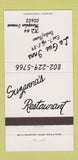 Matchbook Cover - La Gue Inns Montpelier VT Suzanna's 30 Strike