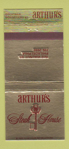 Matchbook Cover - Arthur's Steak House Philadelphia PA 30 Strike
