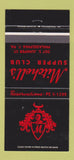 Matchbook Cover - Mitchell's Supper Club Philadelphia PA 30 Strike