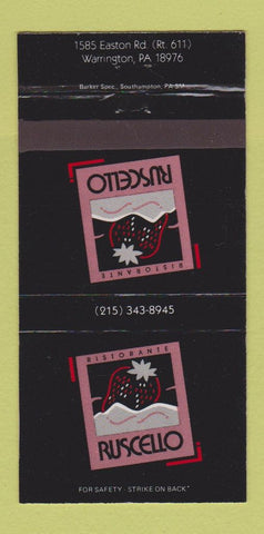 Matchbook Cover - Ruscello Ristorante Warrington PA 30 Strike