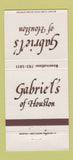 Matchbook Cover - Gabriel's of Houston TX 30 Strike
