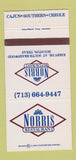 Matchbook Cover - Norris Restaurant Houston TX 30 Strike