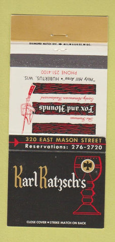 Matchbook Cover - Karl Ratzsch's Restaurant Hubertus WI 30 Strike