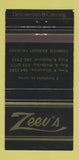 Matchbook Cover - Zeeu's Restaurant Canada 30 Strike