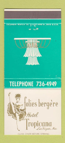 Matchbook Cover - Folies Berge're Tropicana Casino Hotel Las Vegas NV 30 Strike