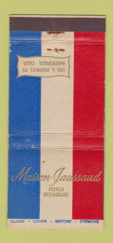 Matchbook Cover - Maison Jaussaud French Bakersfield CA WEAR 30 Stick