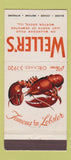Matchbook Cover - Weller's Morton Grove IL lobster 30 Stick