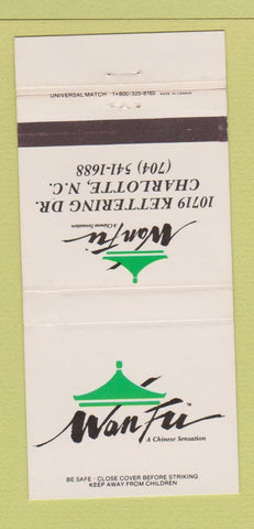 Matchbook Cover - Wan Fu Chinese Restaurant Charlotte NC 30 Strike