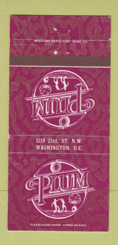 Matchbook Cover - Plum Washington DC Disco 30 Strike