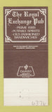 Matchbook Cover - Royal Exchange Pub Salisbury MD 30 Strike