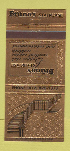 Matchbook Cover - Bruno's Staircase Verona PA 30 Strike