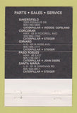 Matchbook Cover - Caterpillar Tractors Bakersfield Pxnard Corcoran CA 40 Strike