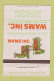 Matchbook Cover - Wams Inc San Francisco CA Plastic Film 40 Strike